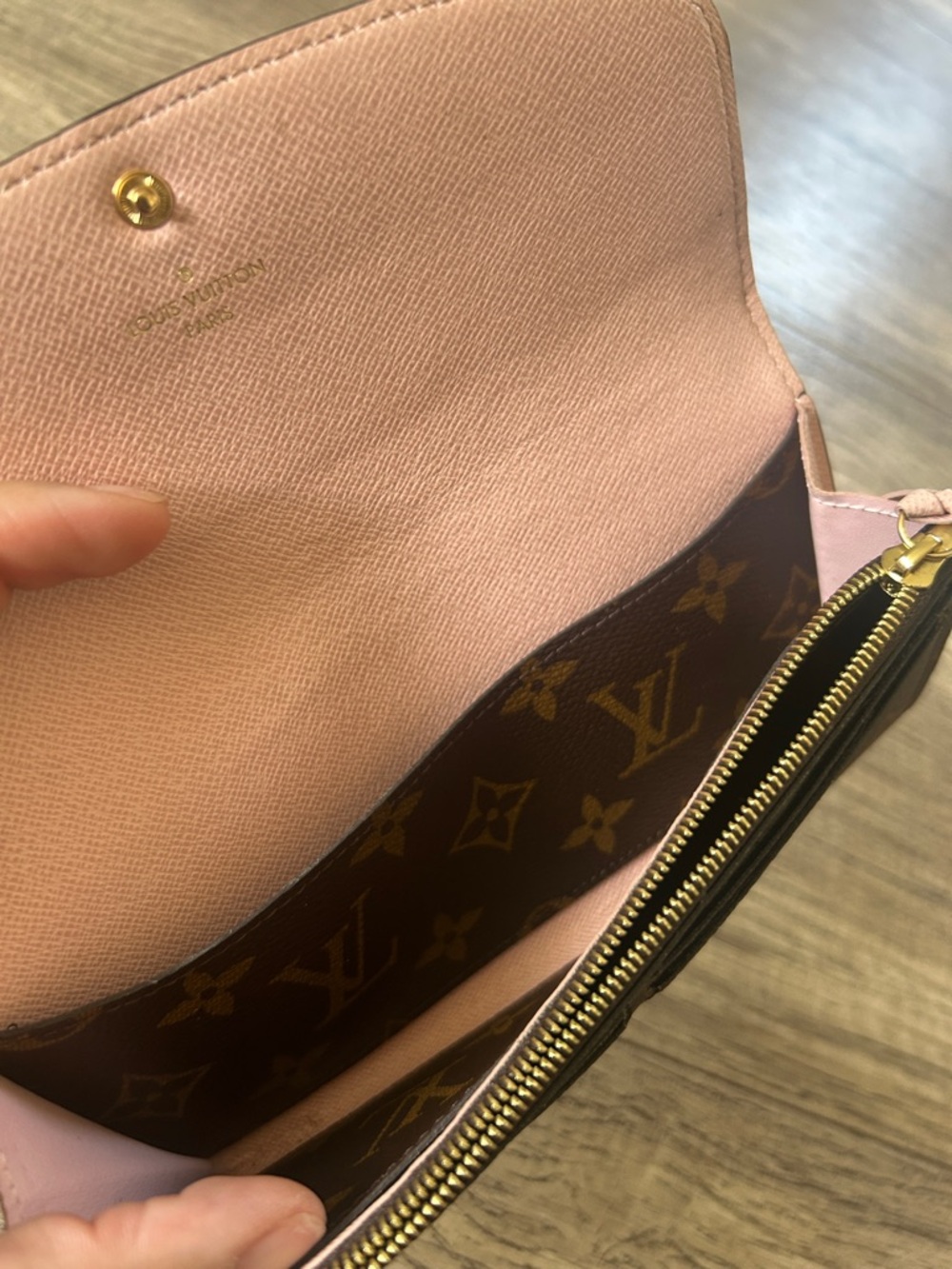 Louis Vuitton Monogram Canvas Emilie Long Wallet in Brown and Pink - Picture 5 of 17